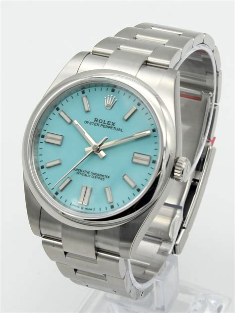 rolex turquoise oyster perpetual 41|Rolex Oyster Perpetual tiffany blue.